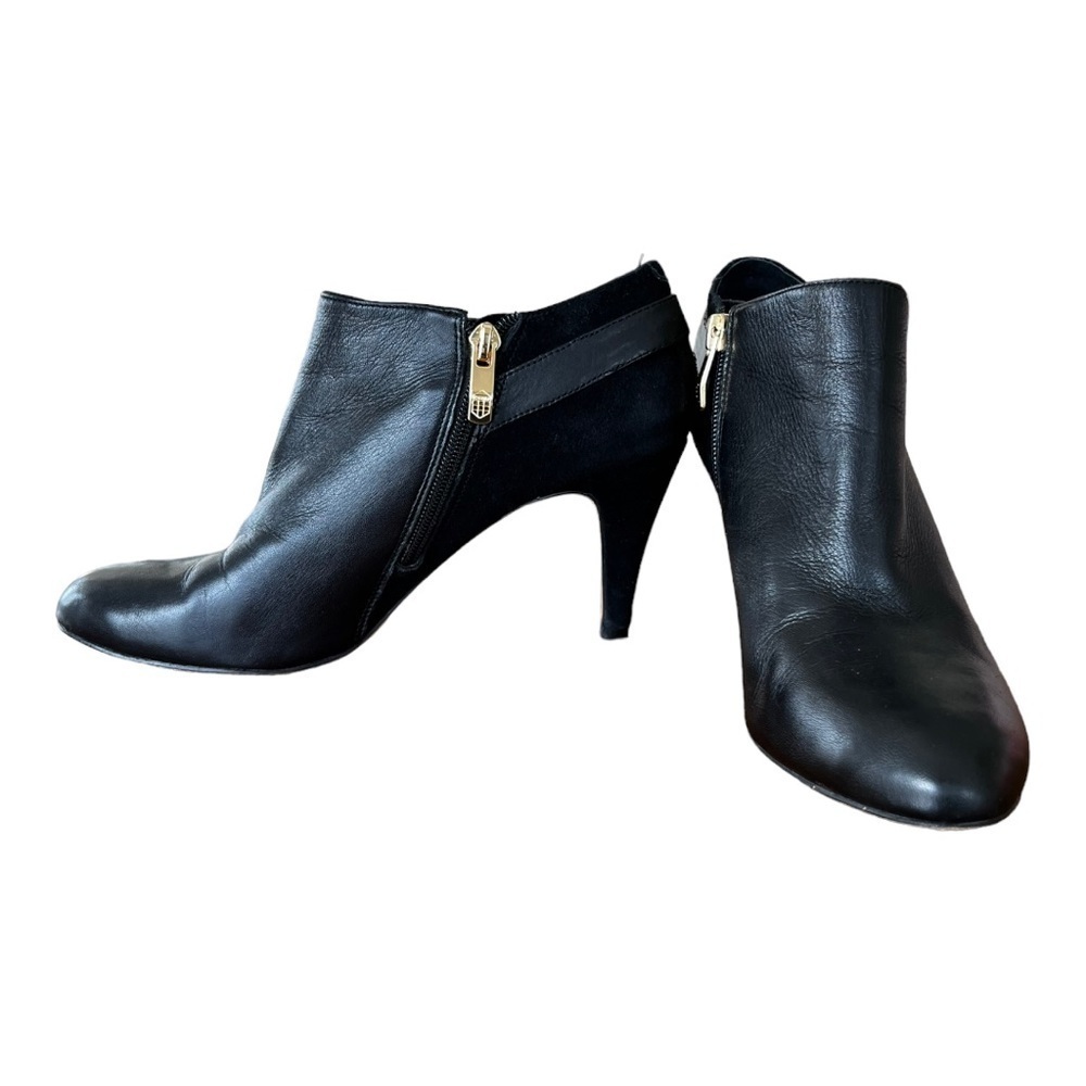 BLACK GLOVE LEATHER/SUEDE VINCE CAMUTO HEELS SIZE 8M  38 ITALY - Picture 4 of 12
